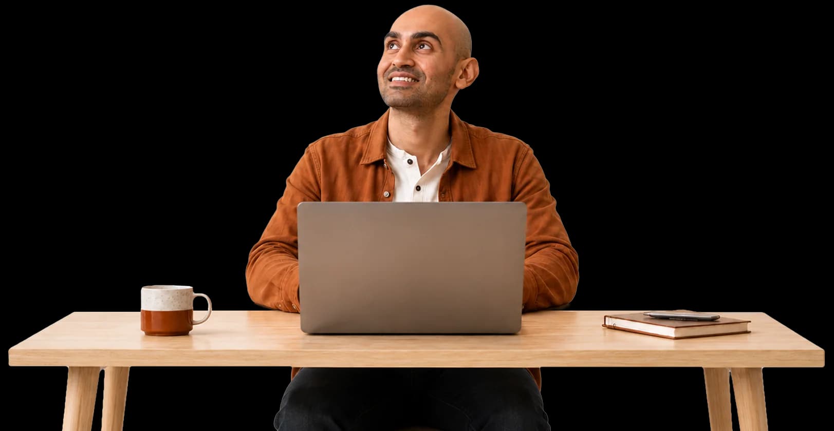Neil Patel at his desk